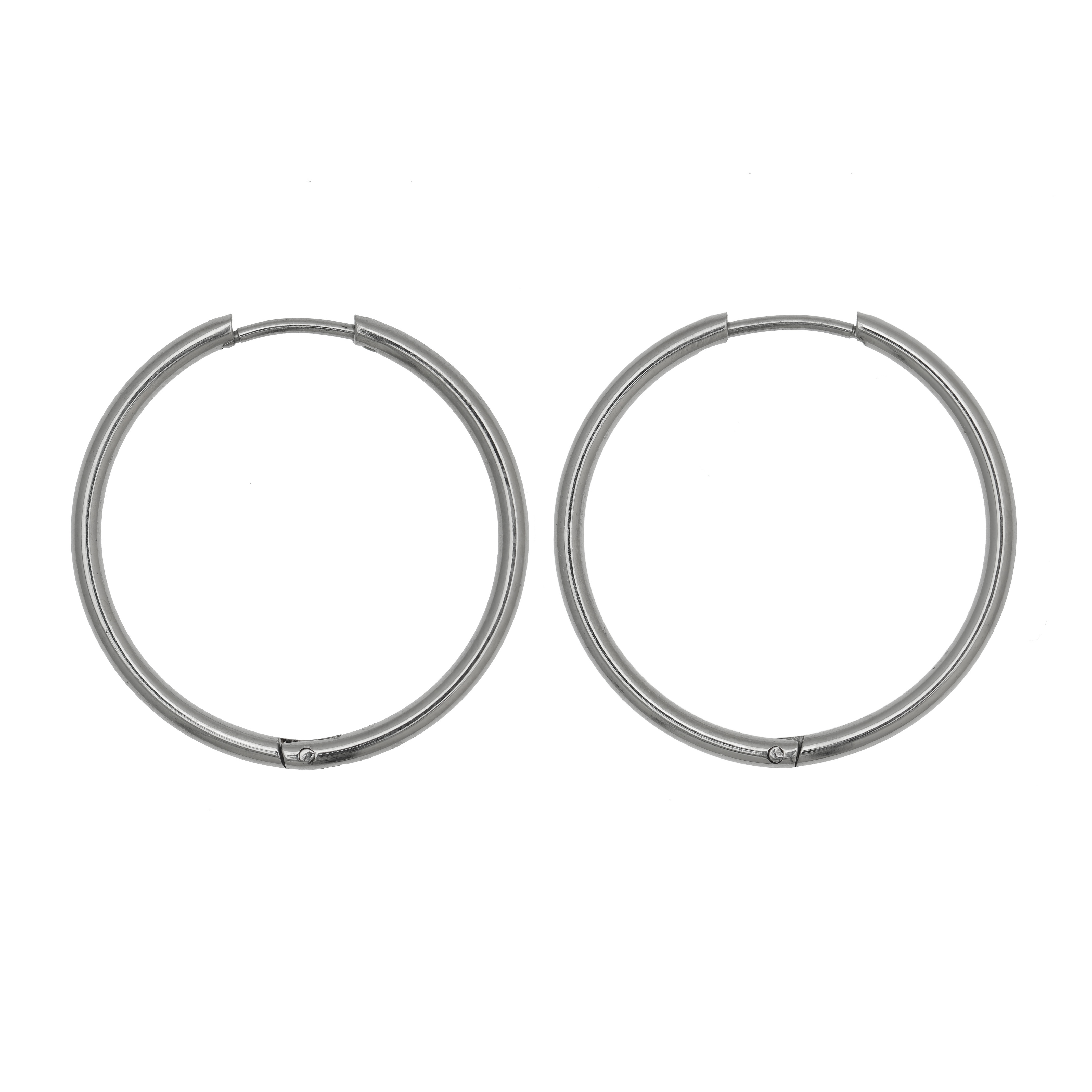 Cerchio per orecchino, in Acciaio, con chiusura ad incastro, diametro 29 mm.