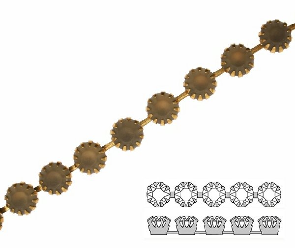 Catena strass francese, con cristalli non Swarovski, colore strass BLACK DIAMOND SATINATO
