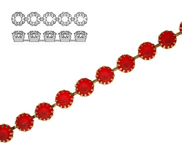 Catena strass francese, con cristalli non Swarovski, colore strass LIGHT SIAM SATINATO
