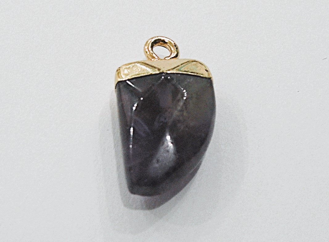 Ciondolo a forma di Dente in pietra Naturale 11x21 mm, Ametista