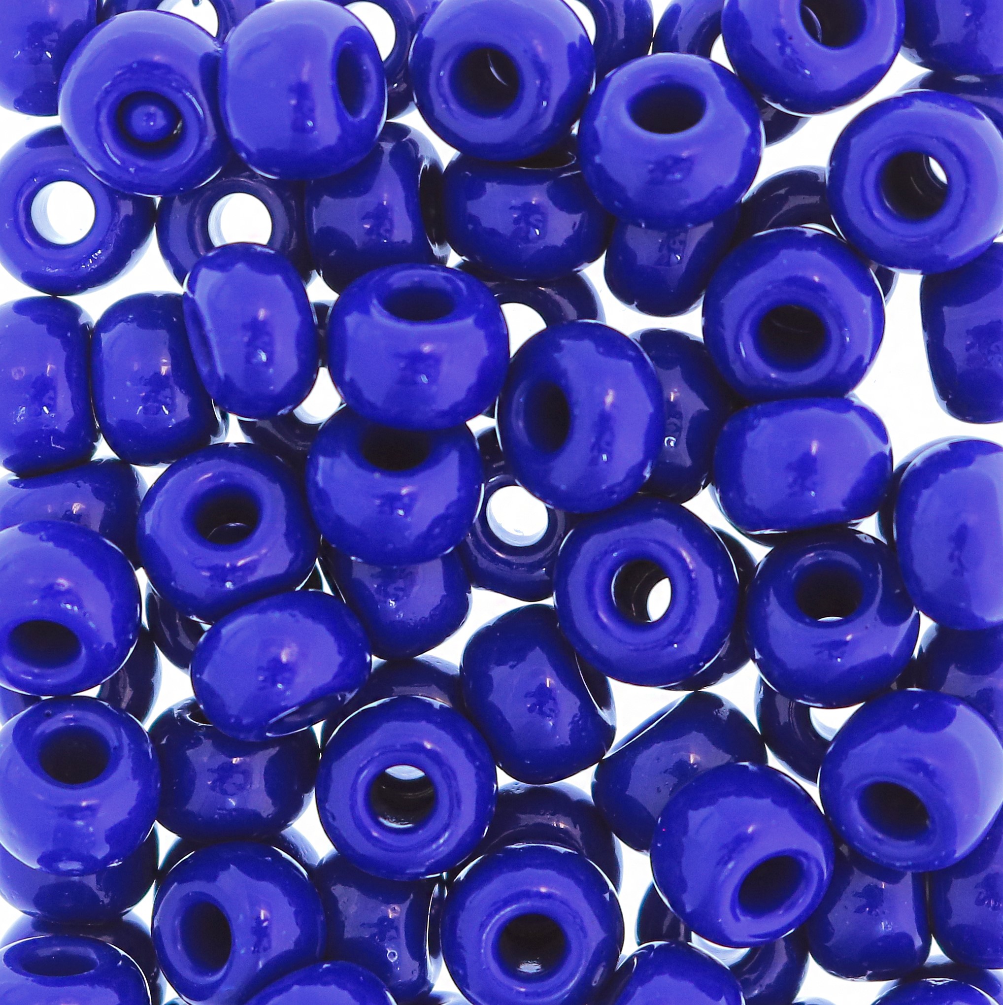 Conteria gigante in vetro, 8x5 mm., colore Blu Elettrico opaco