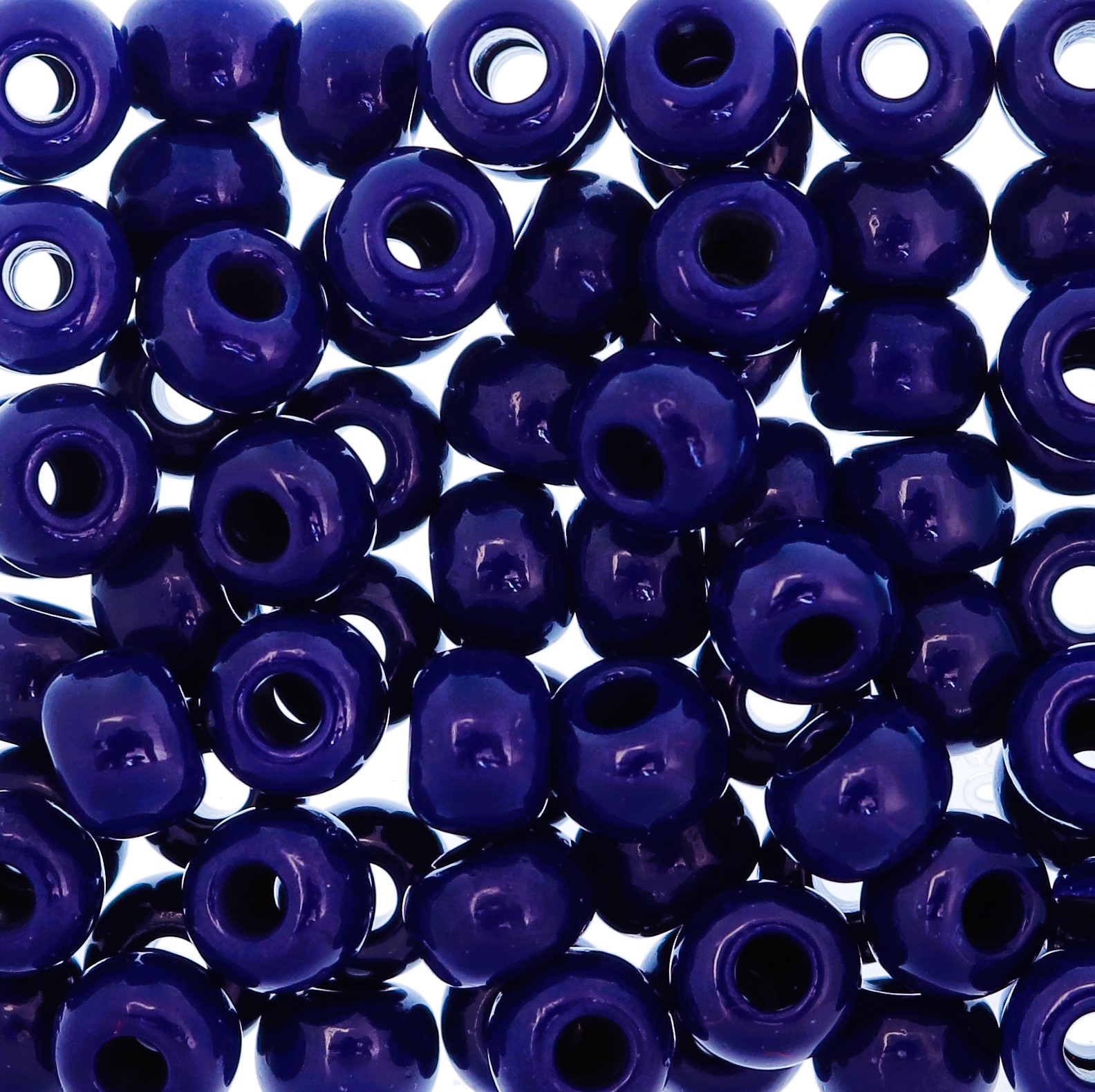 Conteria gigante in vetro, 8x5 mm., colore Blu Scuro opaco