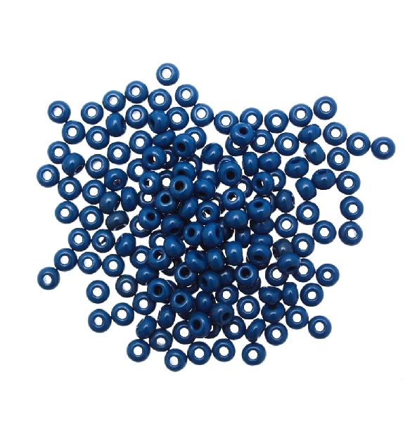 Conteria in vetro, dimensione 4,5x3mm., colore Blu chiaro opaco