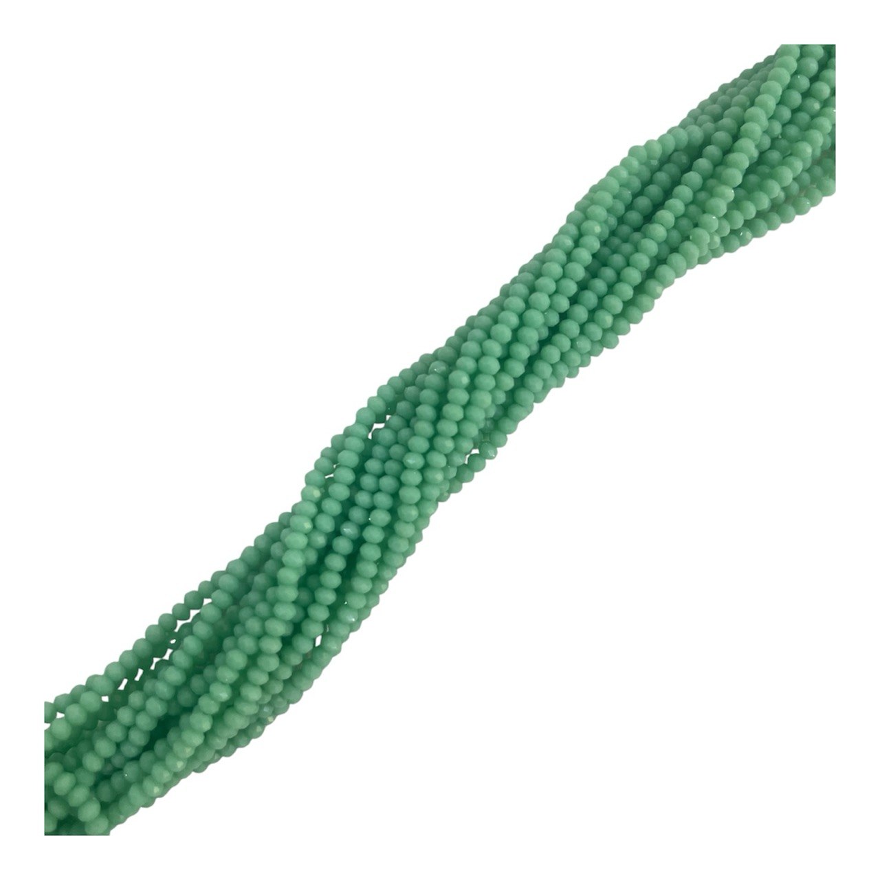 Filo di Cipollotti in Cristallo, 3x2mm., colore VERDE ACQUA PIENO LUCIDO