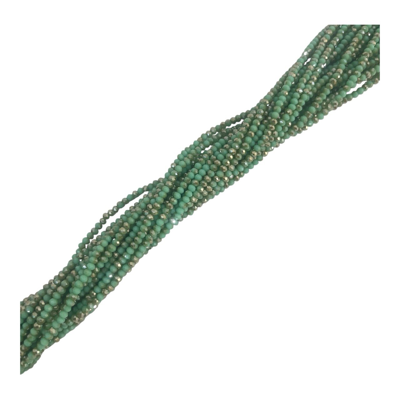 Filo di Cipollotti in Cristallo, 3x2mm., colore TURCHESE CON PLATINO