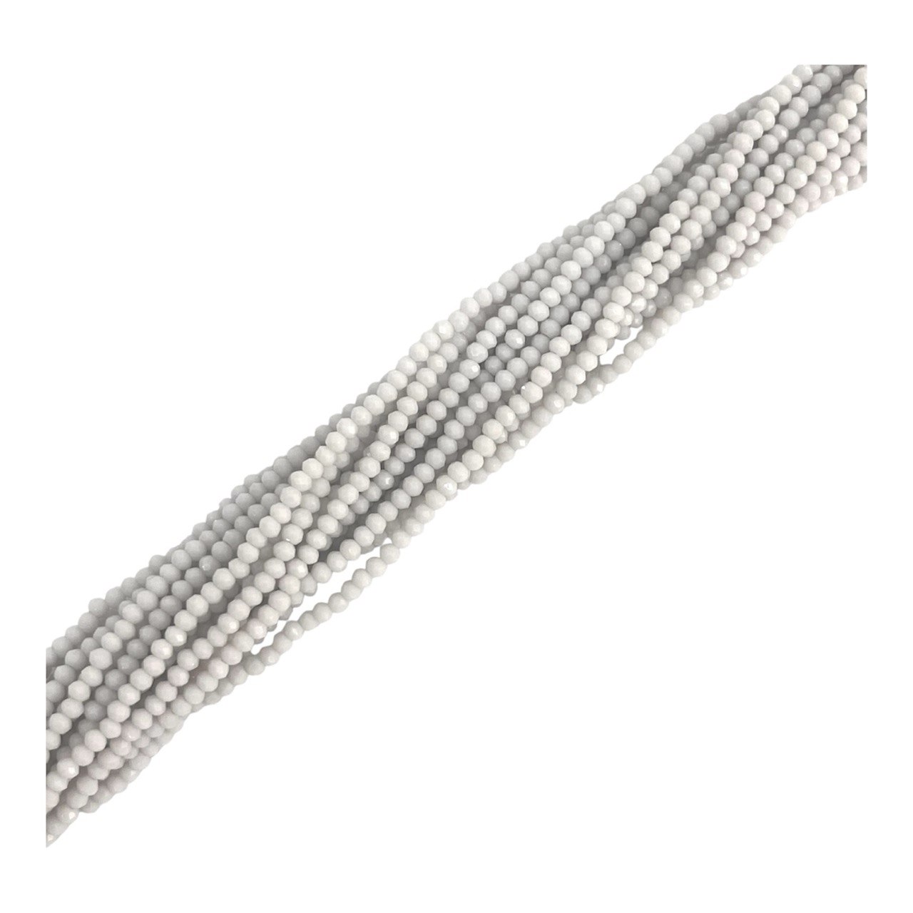 Filo di Cipollotti in Cristallo, 3x2mm., colore GRIGIO CHIARO  PIENO LUCIDO