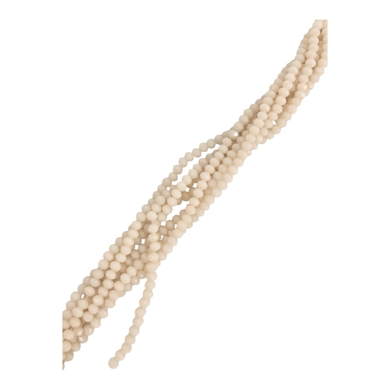 Filo di Cipollotti in Cristallo, 4x3 mm., colore BEIGE SABBIATO CHIARISSIMO PIENO, LUCIDO