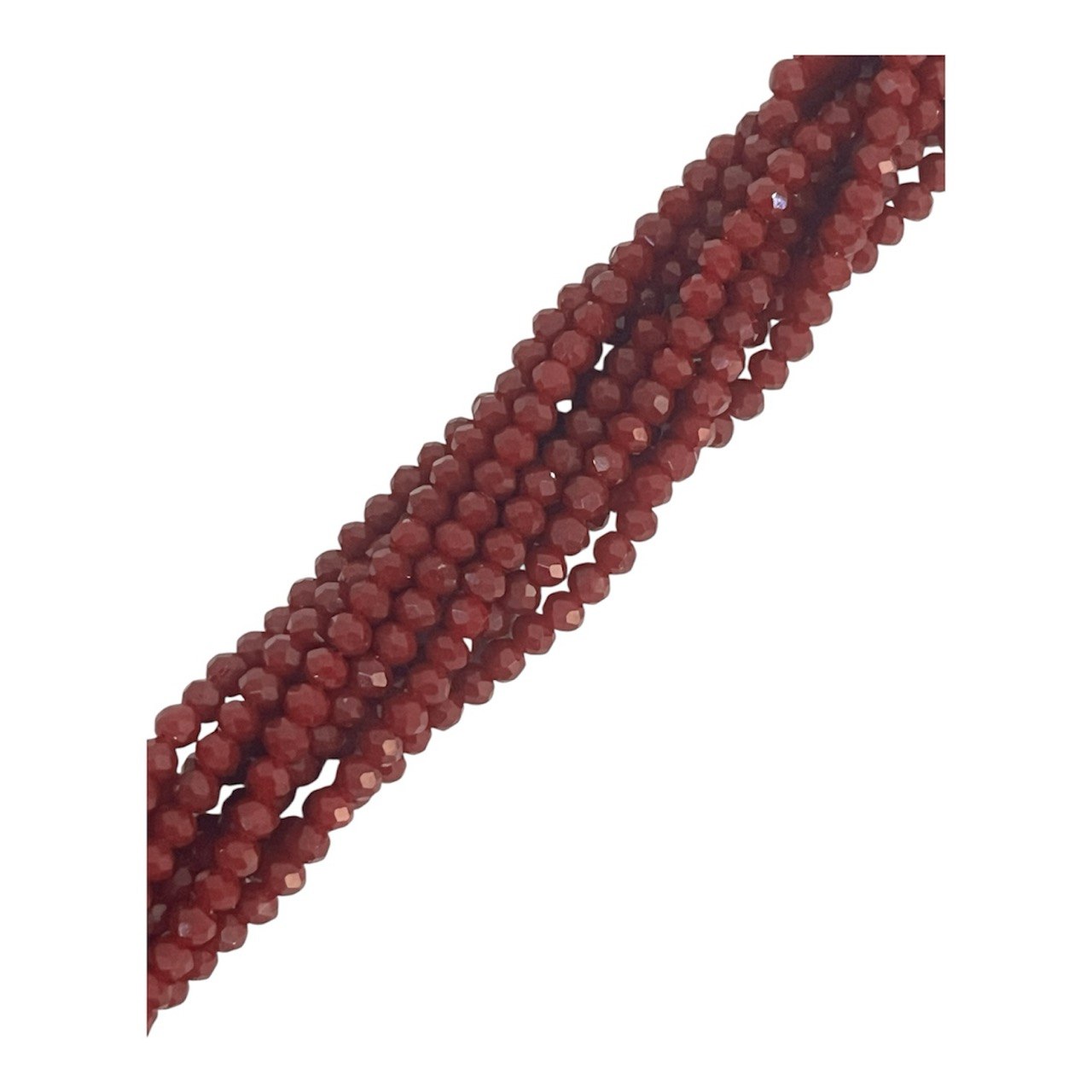 Filo di Cipollotti in Cristallo, 4x3 mm., colore BORDEAUX PIENO, LUCIDO