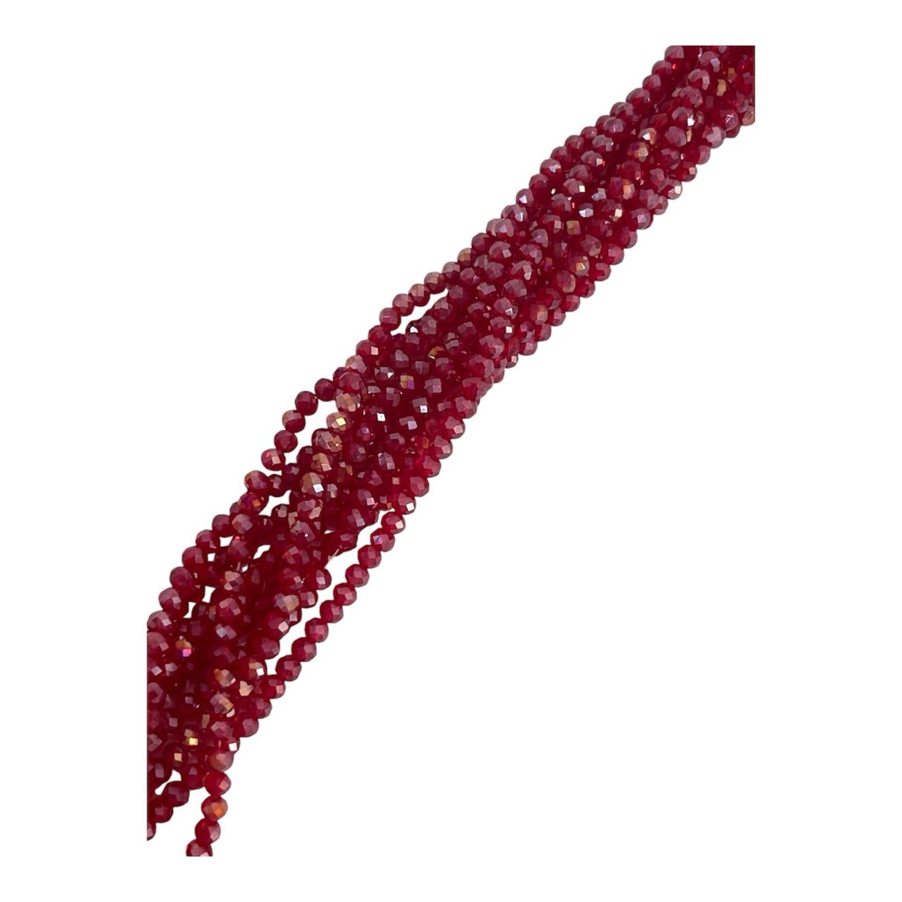 Filo di Cipollotti in Cristallo, 4x3 mm., colore RUBINO CHIARO TRASPARENTE LISTRATO