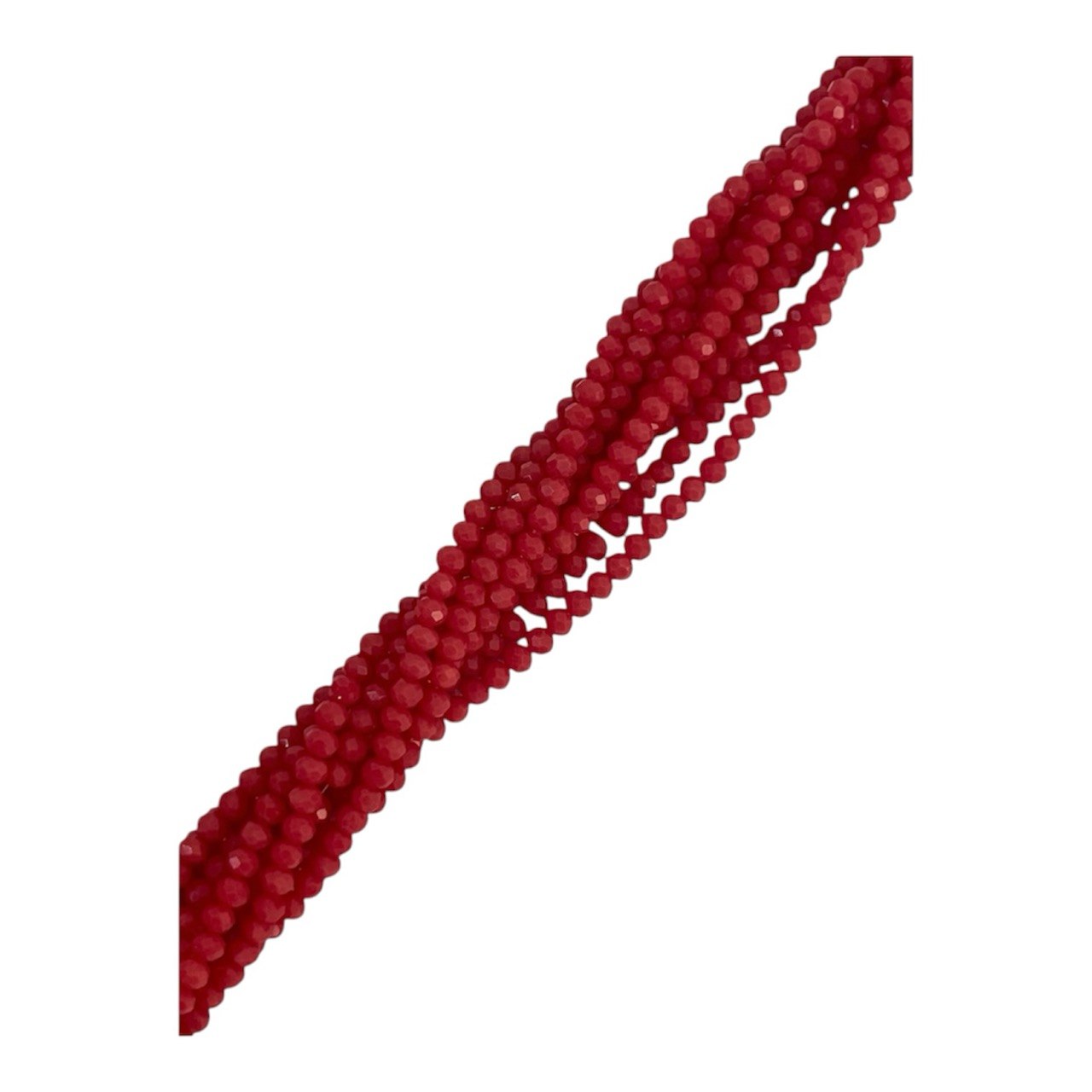 Filo di Cipollotti in Cristallo, 4x3 mm., colore ROSSO CORALLO PIENO, LUCIDO