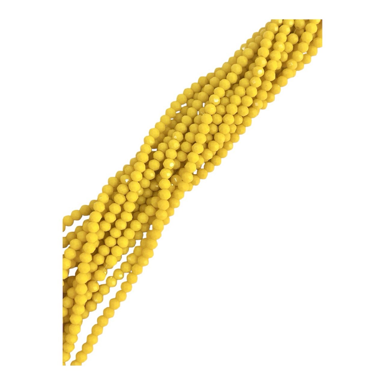 Filo di Cipollotti in Cristallo, 4x3 mm., colore GIALLO PIENO, LUCIDO