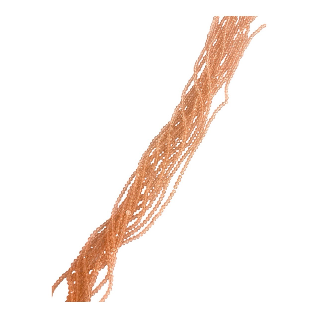 Filo di Cipollotti in Cristallo, 4x3 mm., colore ROSA SALMONE TRASPARENTE