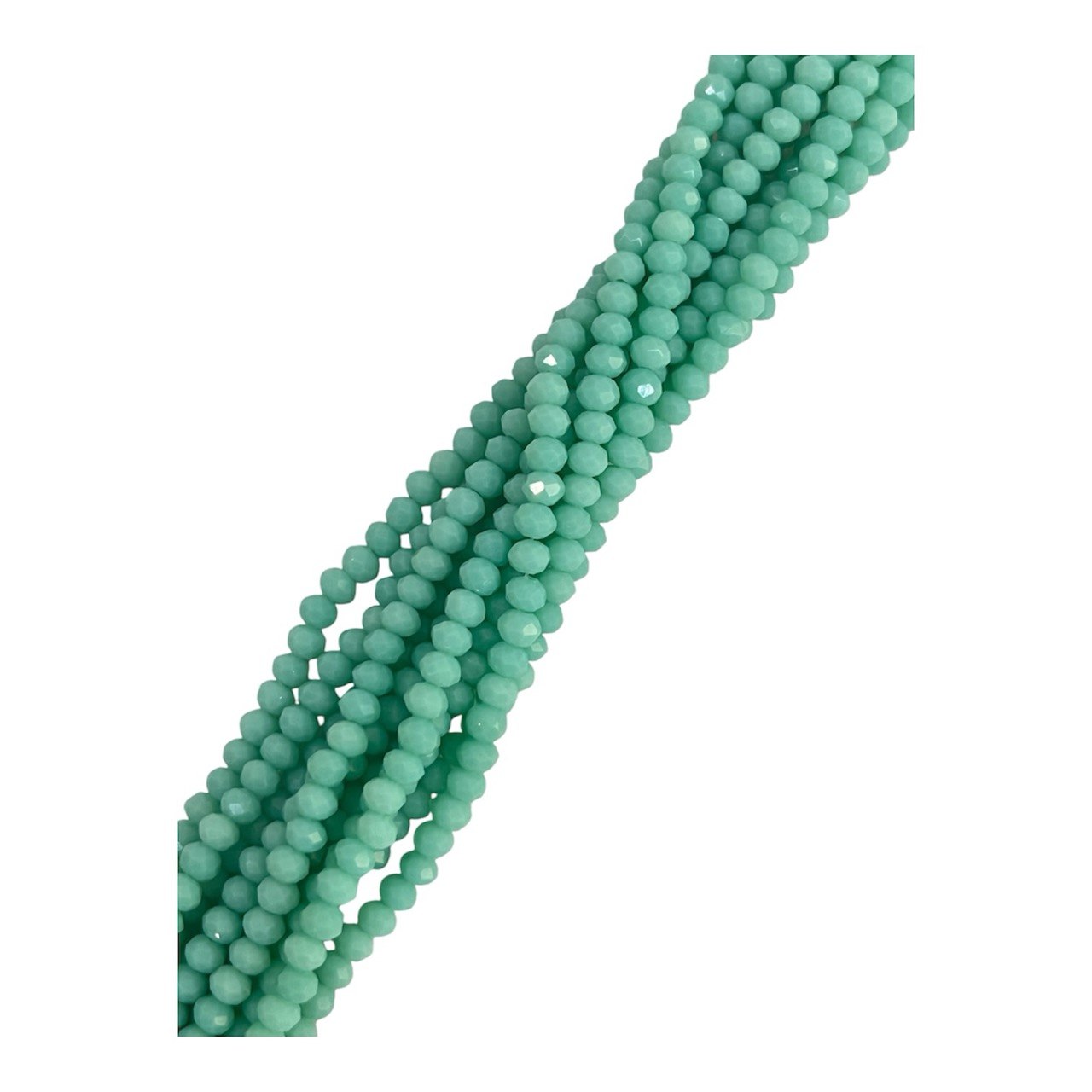 Filo di Cipollotti in Cristallo, 4x3 mm., colore VERDE ACQUA PIENO, LUCIDO