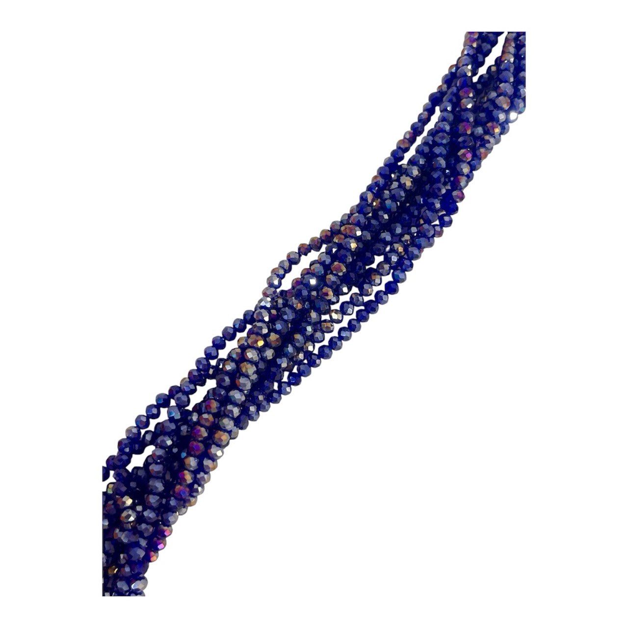 Filo di Cipollotti in Cristallo, 4x3 mm., colore BLU SFUMATO LISTRATO
