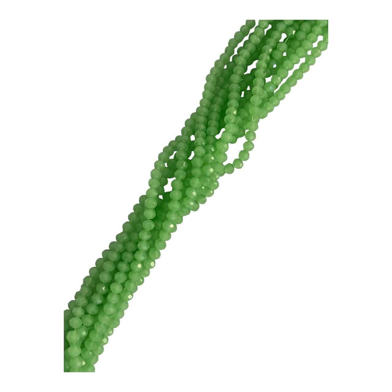 Filo di Cipollotti in Cristallo, 4x3 mm., colore VERDE CHIARO OPALE LUCIDO