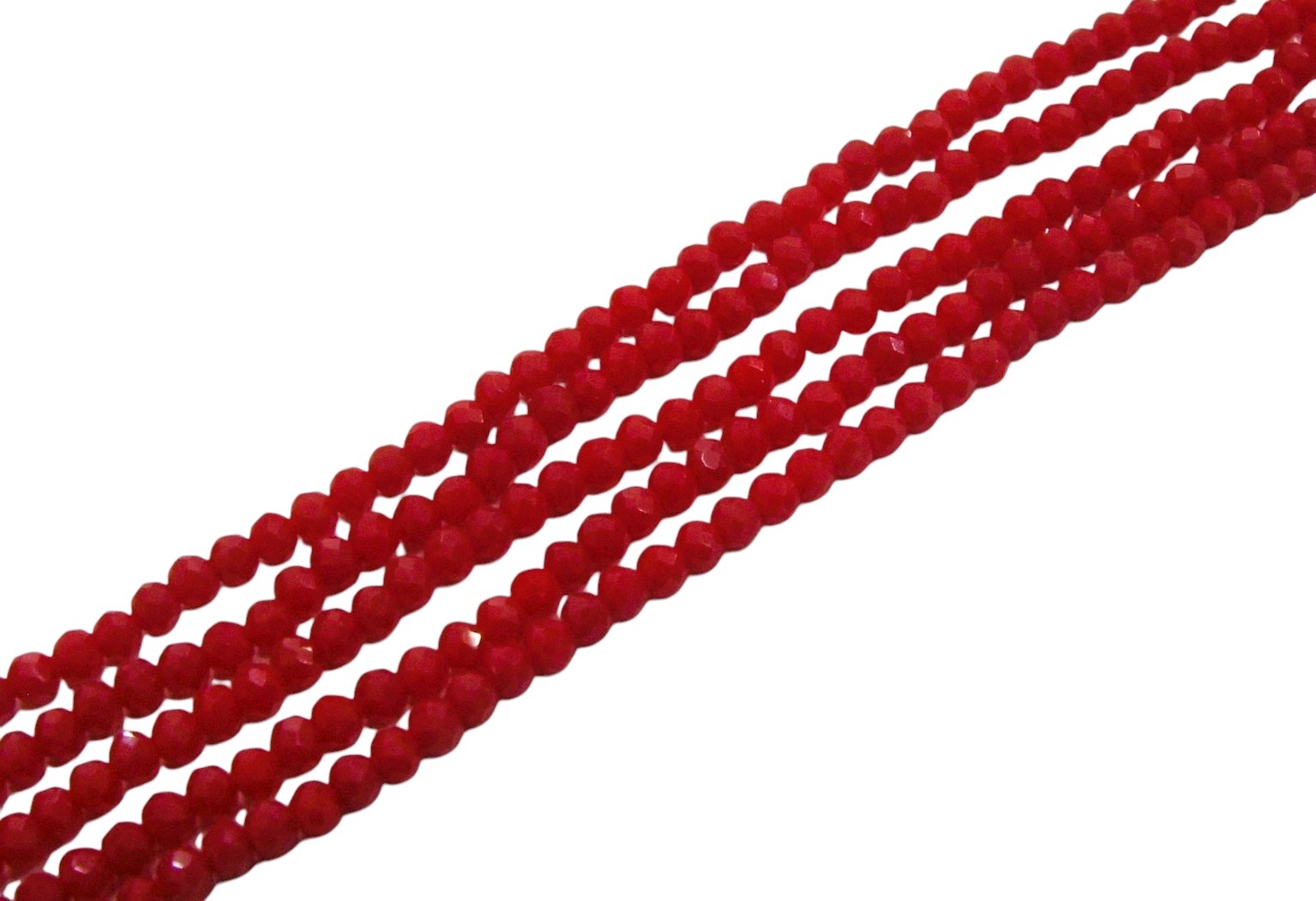 Filo di Cipollotti in Cristallo, 3x2mm., colore ROSSO  PIENO LUCIDO