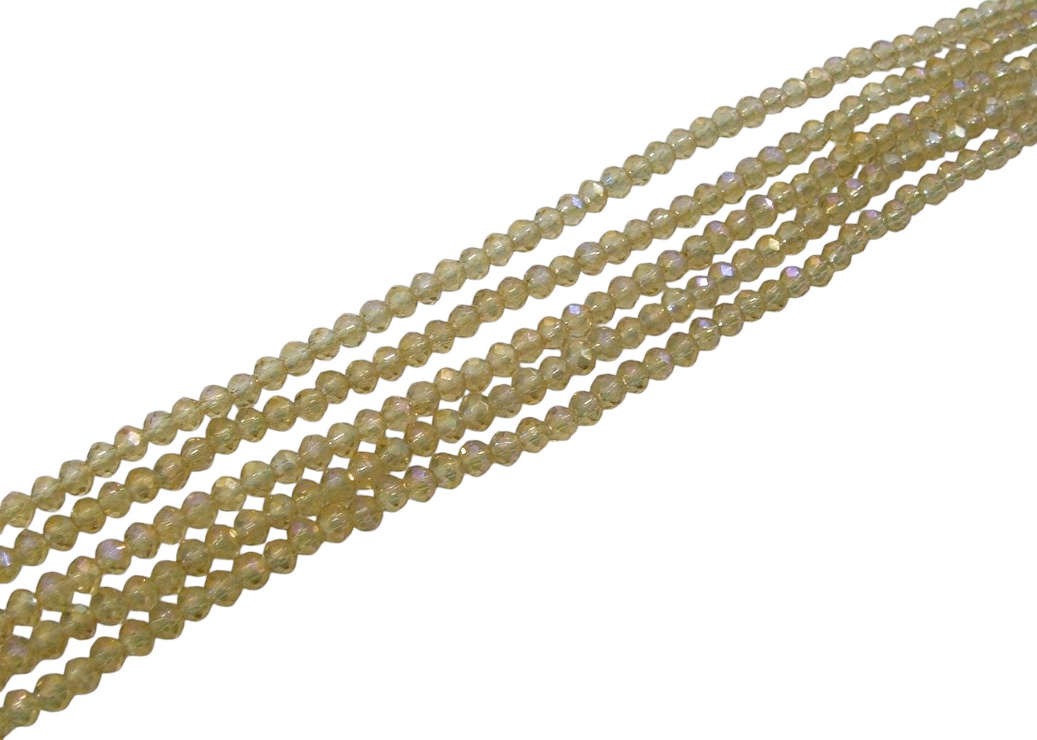Filo di Cipollotti in Cristallo, 3x2mm., colore CHAMPAGNE TRASPARENTE AB