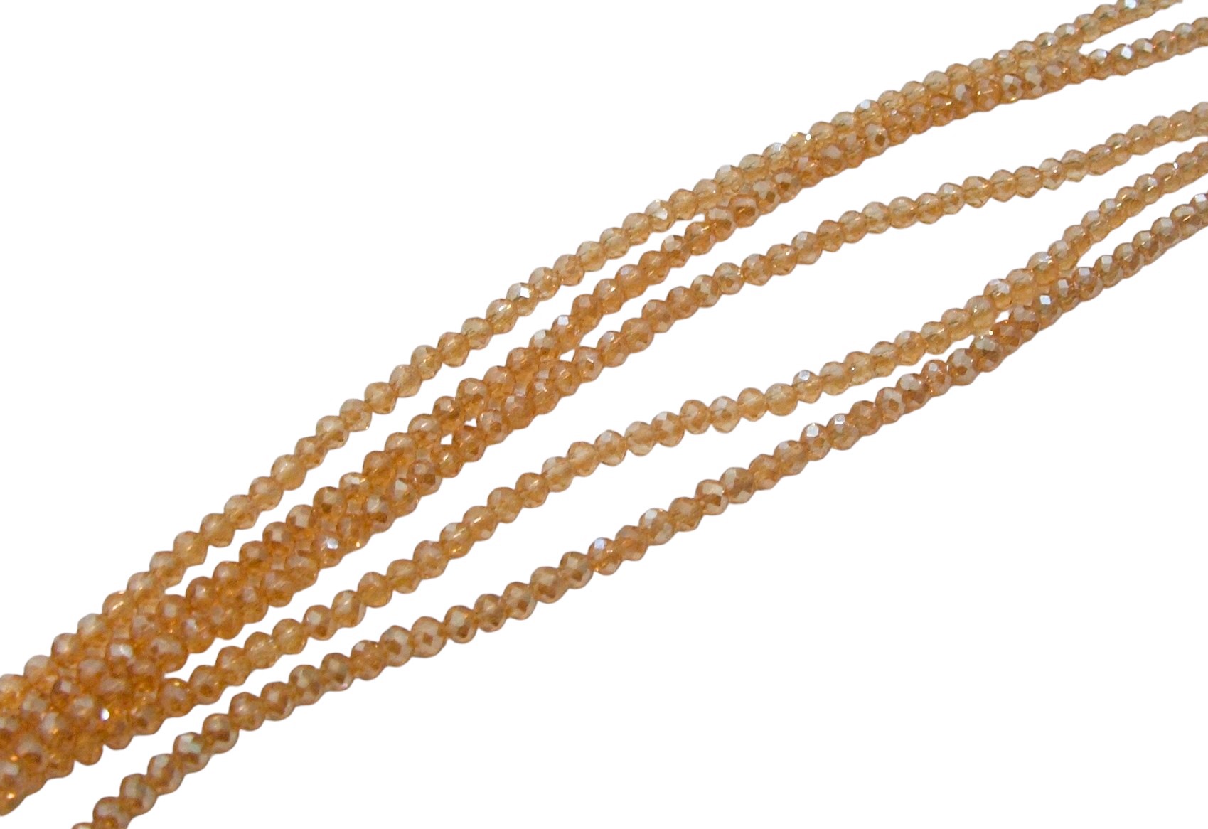Filo di Cipollotti in Cristallo, 3x2mm., colore TOPAZIO TRASPARENTE LISTRATO
