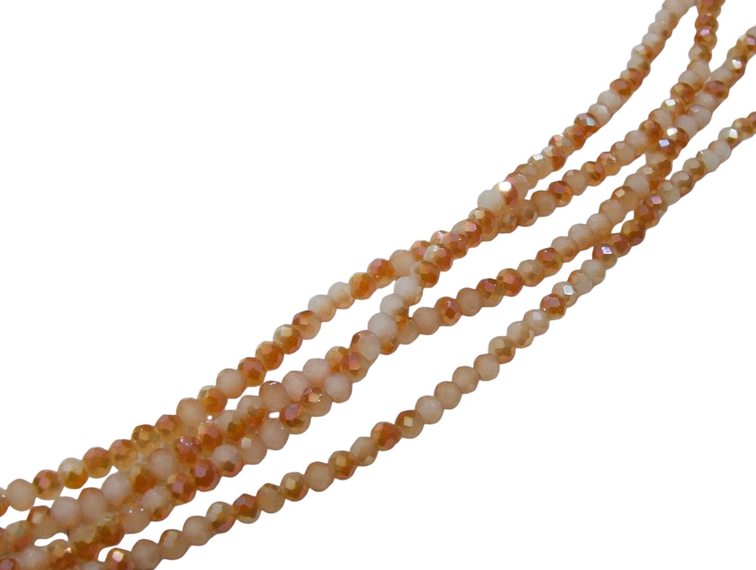 Filo di Cipollotti in Cristallo, 3x2mm., colore BEIGE SFUMATO RAMATO