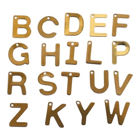 Ciondolo a forma di lettera in Acciaio Oro misura 11x10mm