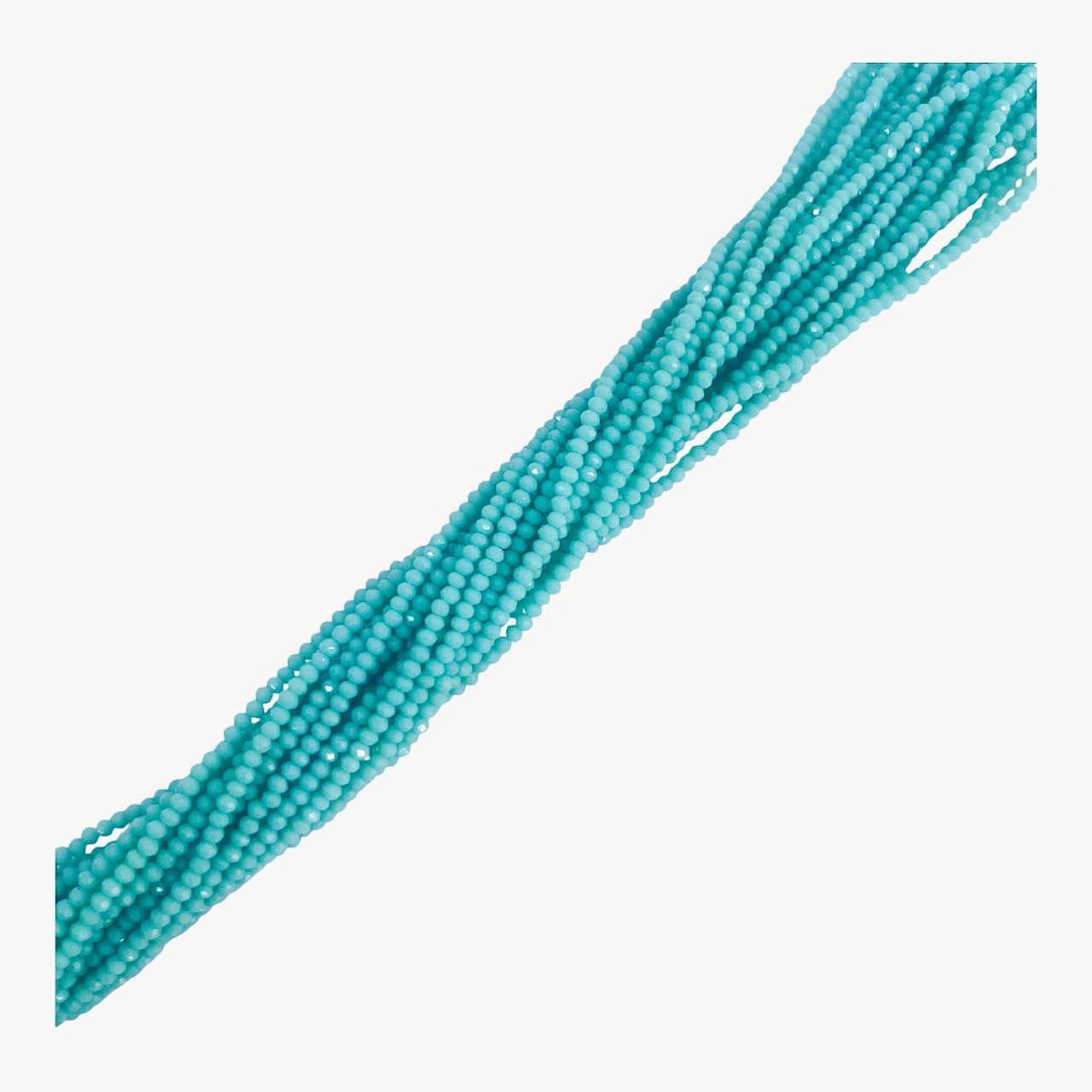 Filo di Cipollotti, in Cristallo, 4x3 mm., colore TURCHESE PIENO LUCIDO