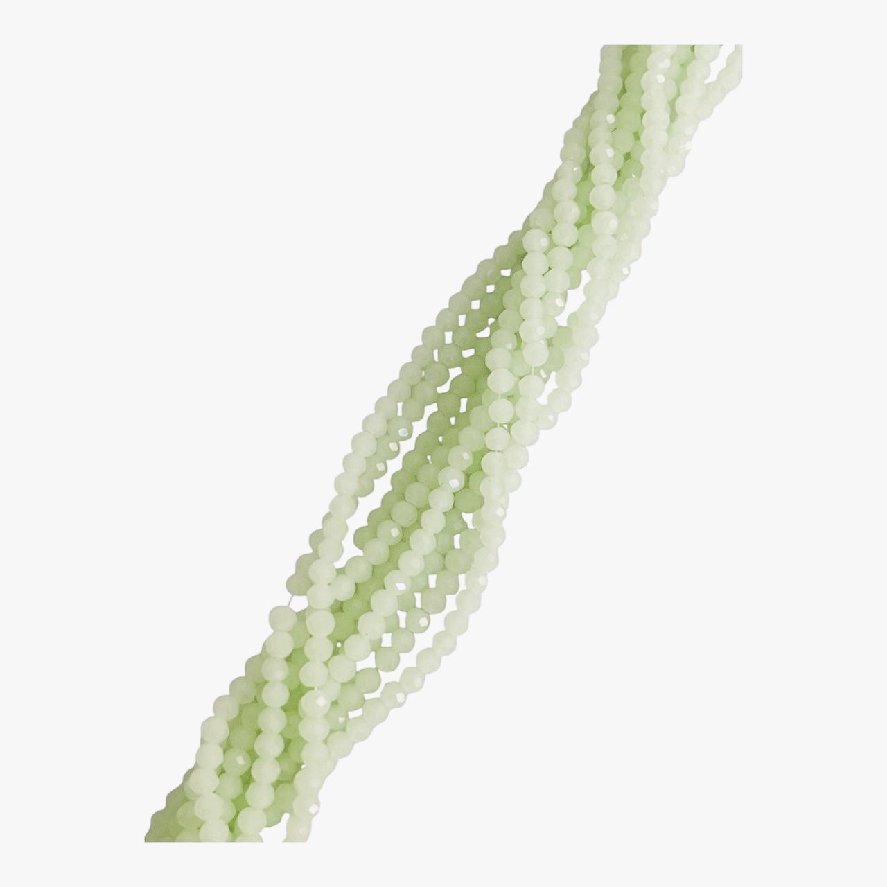 Filo di Cipollotti in Cristallo, 4x3 mm., colore VERDE CHIARISSIMO PIENO, LUCIDO