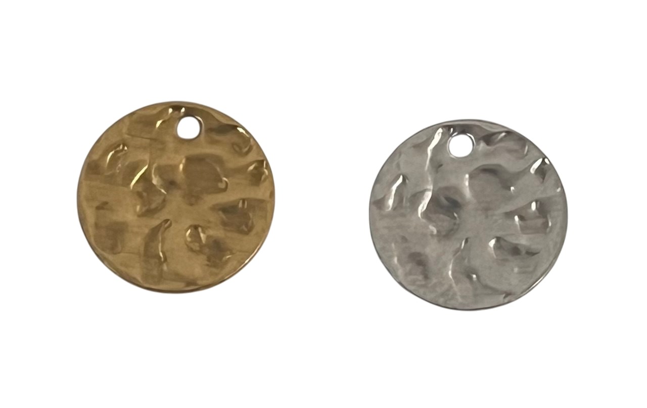 Ciondolo a forma di Medaglia Martella 12 mm., in Acciaio